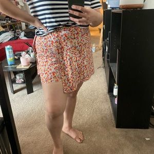 Vintage Floral Short Skirt Skort
